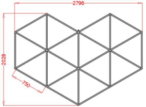 Φωτιστικό led diamond 6105 202,8cm X 279,6cm