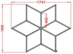Φωτιστικό led diamond 6110 150,8cm X 174,1cm